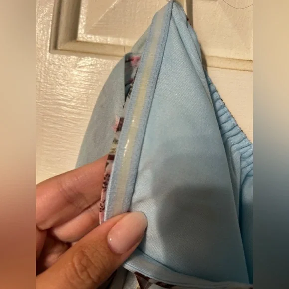 🆕 NWT Boohoo blue floral cherry blossom printed off the shoulder maxi dress - Picture 8 of 12